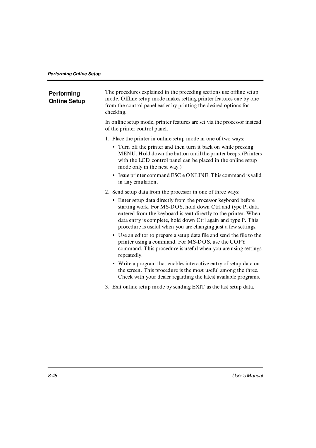 Fujitsu DL6400Pro, DL6600Pro user manual Performing Online Setup 