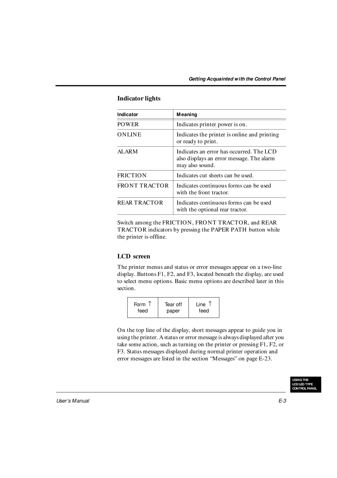 Fujitsu DL6600Pro, DL6400Pro user manual Indicator lights, LCD screen 