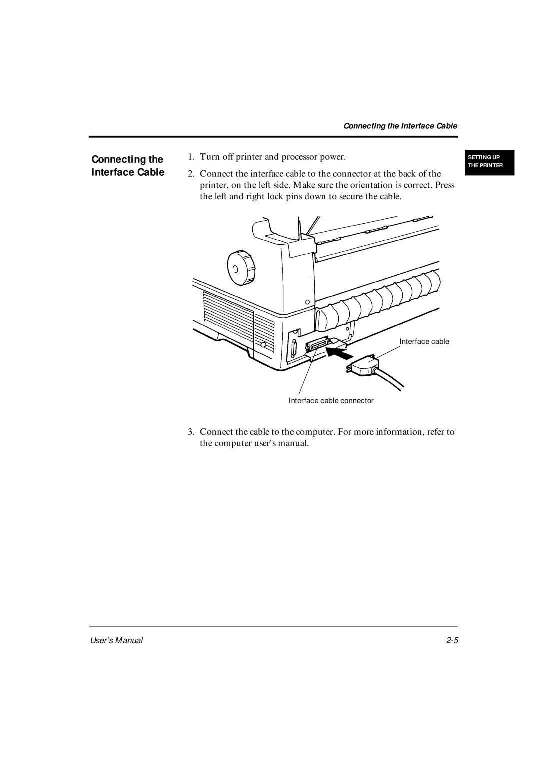 Fujitsu DL6600Pro, DL6400Pro user manual Connecting the Interface Cable 