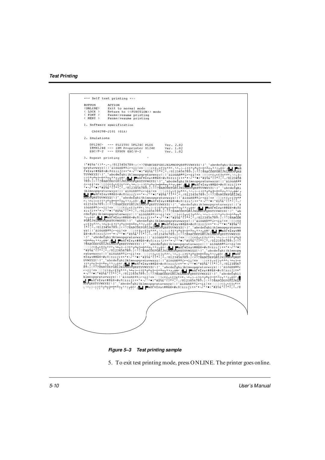 Fujitsu DL6400Pro, DL6600Pro user manual Test printing sample 