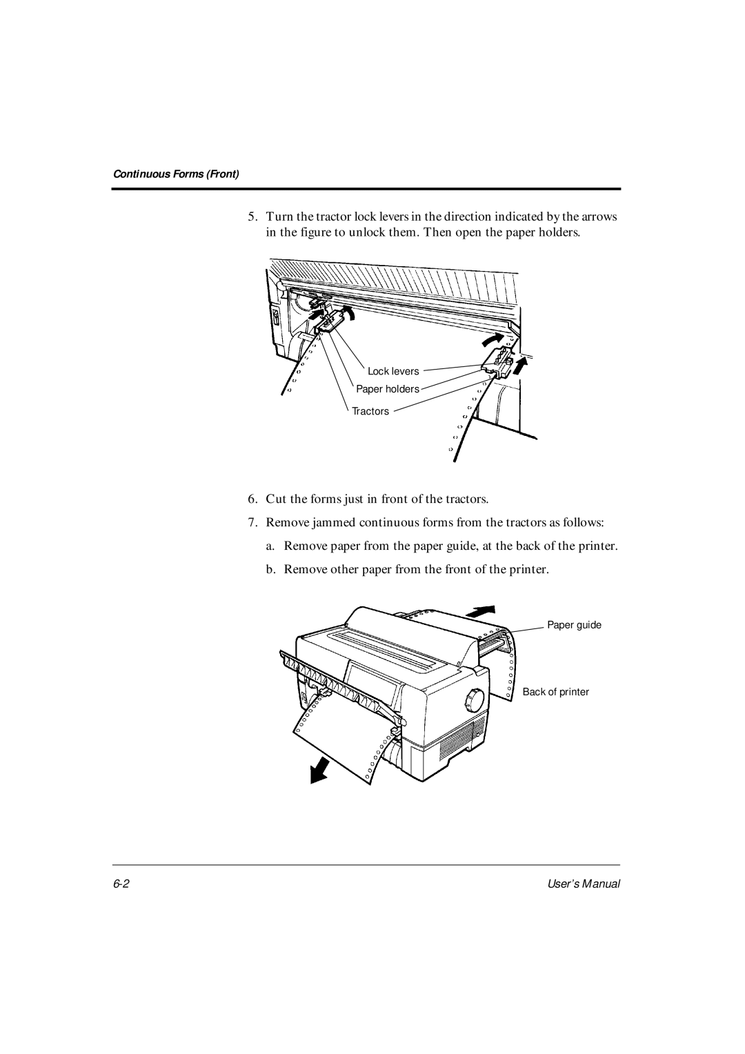 Fujitsu DL6400Pro, DL6600Pro user manual Continuous Forms Front 