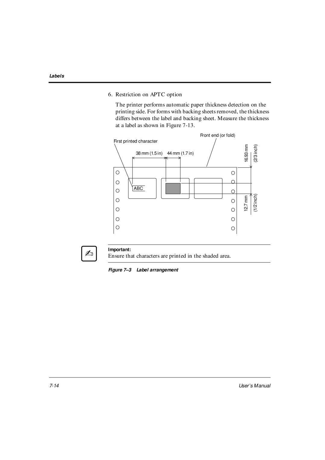 Fujitsu DL6400Pro, DL6600Pro user manual Label arrangement 