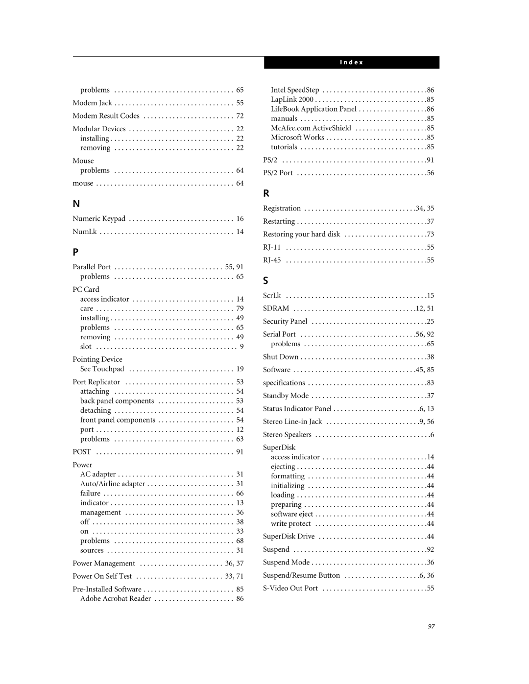 Fujitsu DVD Player manual Problems Modem Jack Modem Result Codes 