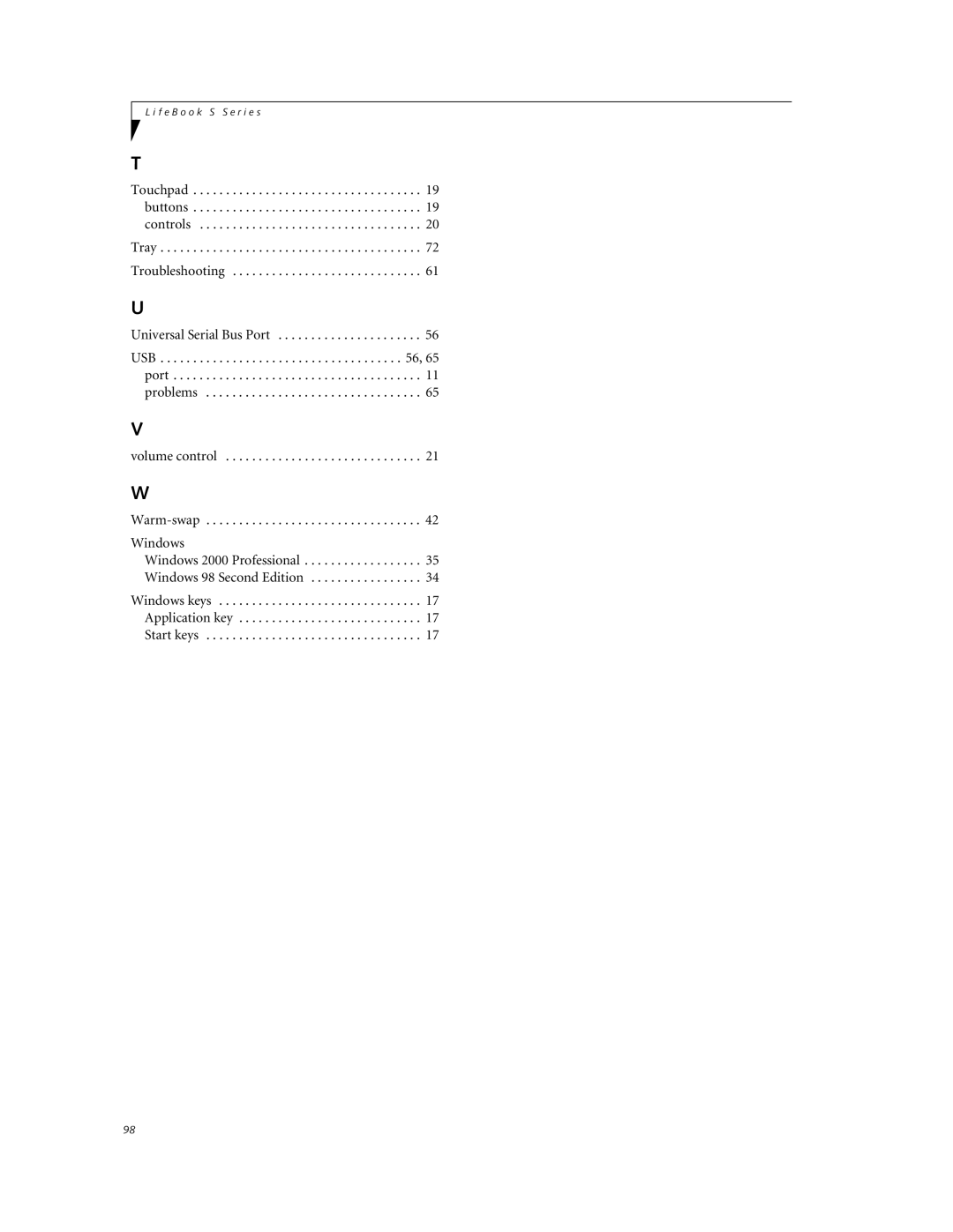 Fujitsu DVD Player manual Tray Troubleshooting Universal Serial Bus Port 