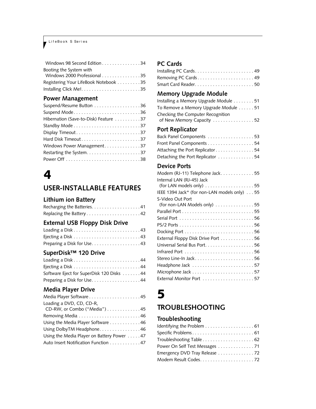 Fujitsu DVD Player manual Troubleshooting 