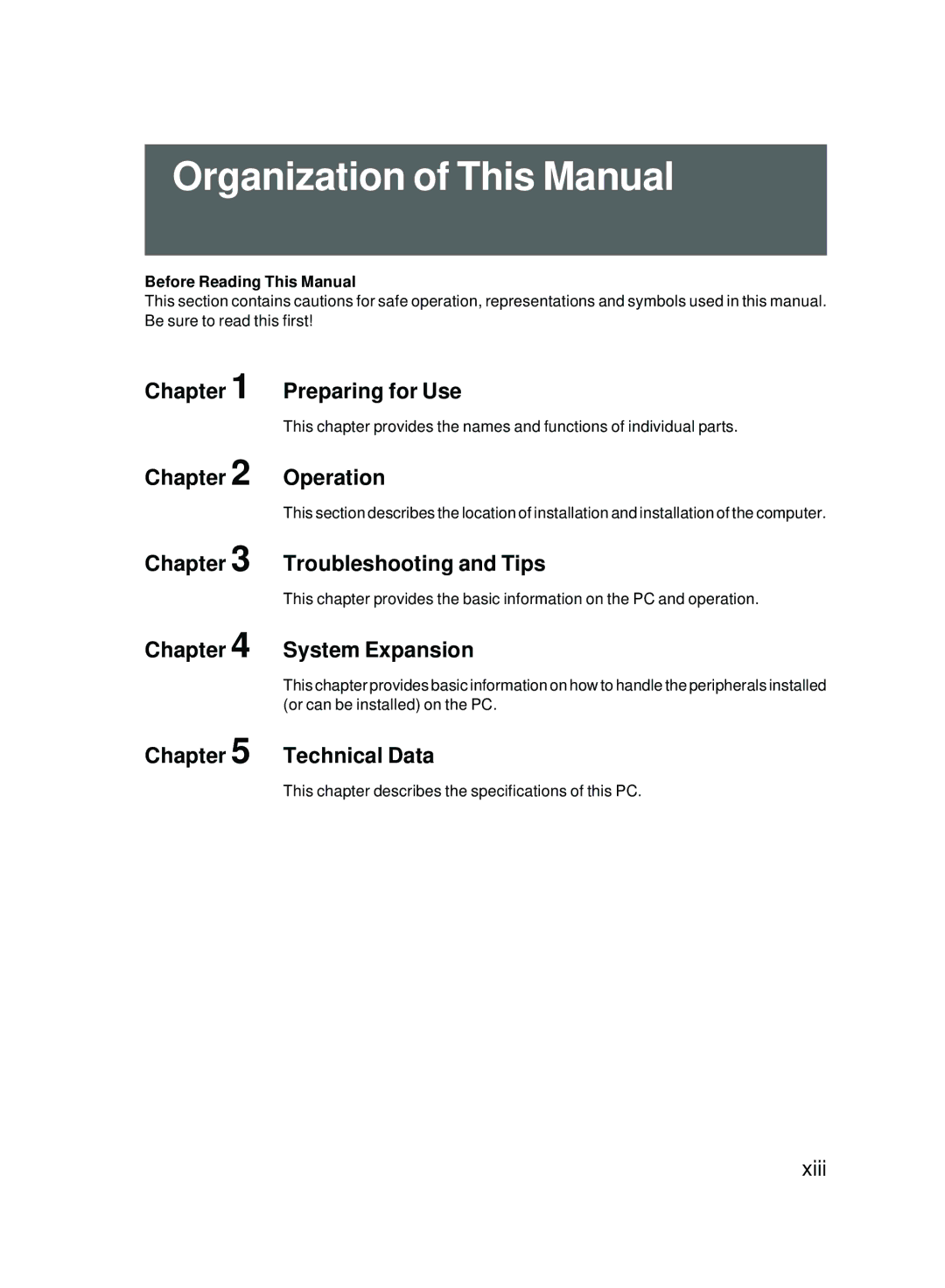 Fujitsu E600 user manual Organization of This Manual, Before Reading This Manual 