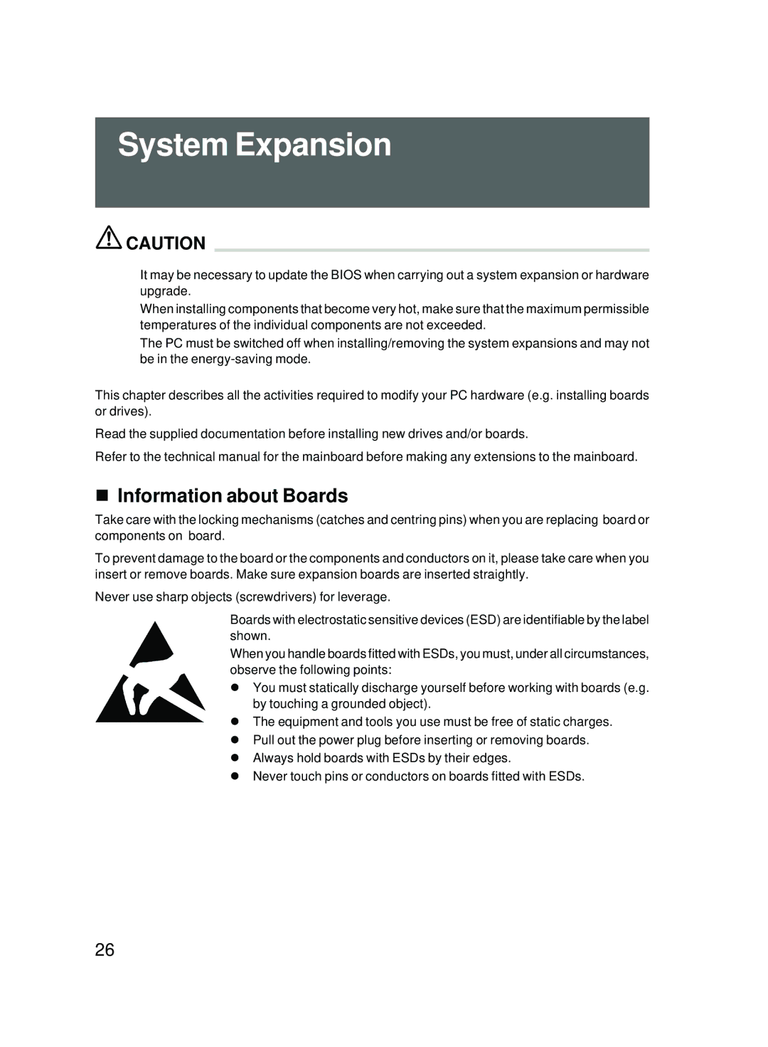 Fujitsu E600 user manual System Expansion, Information about Boards 