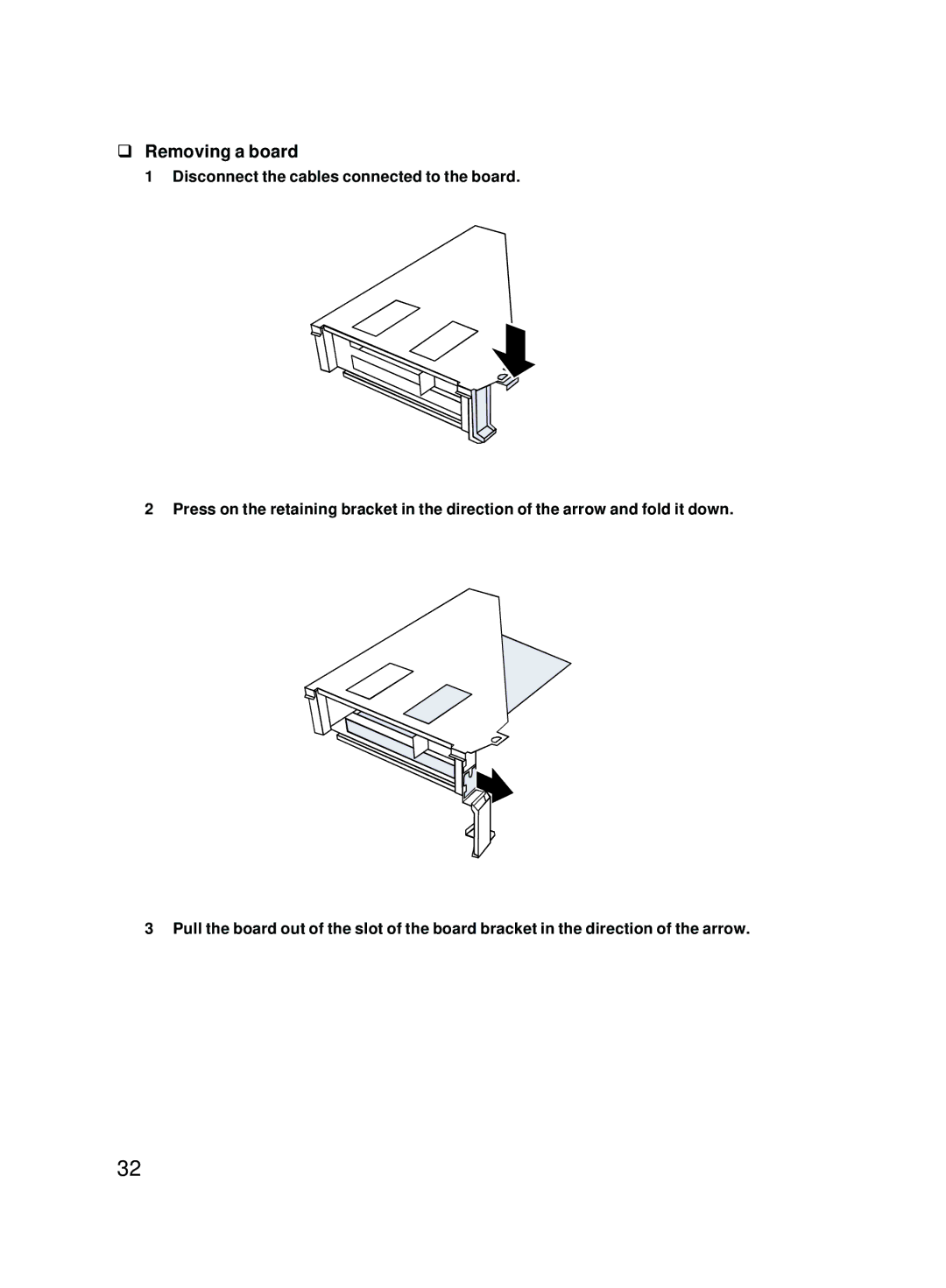 Fujitsu E600 user manual Removing a board 