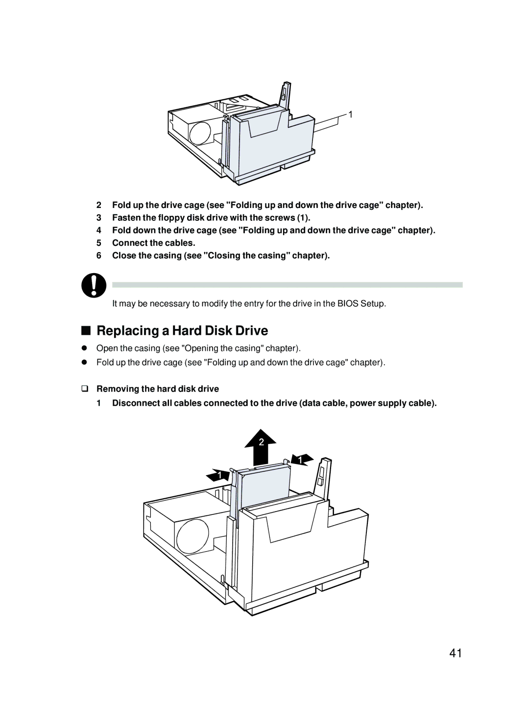 Fujitsu E600 user manual Replacing a Hard Disk Drive 