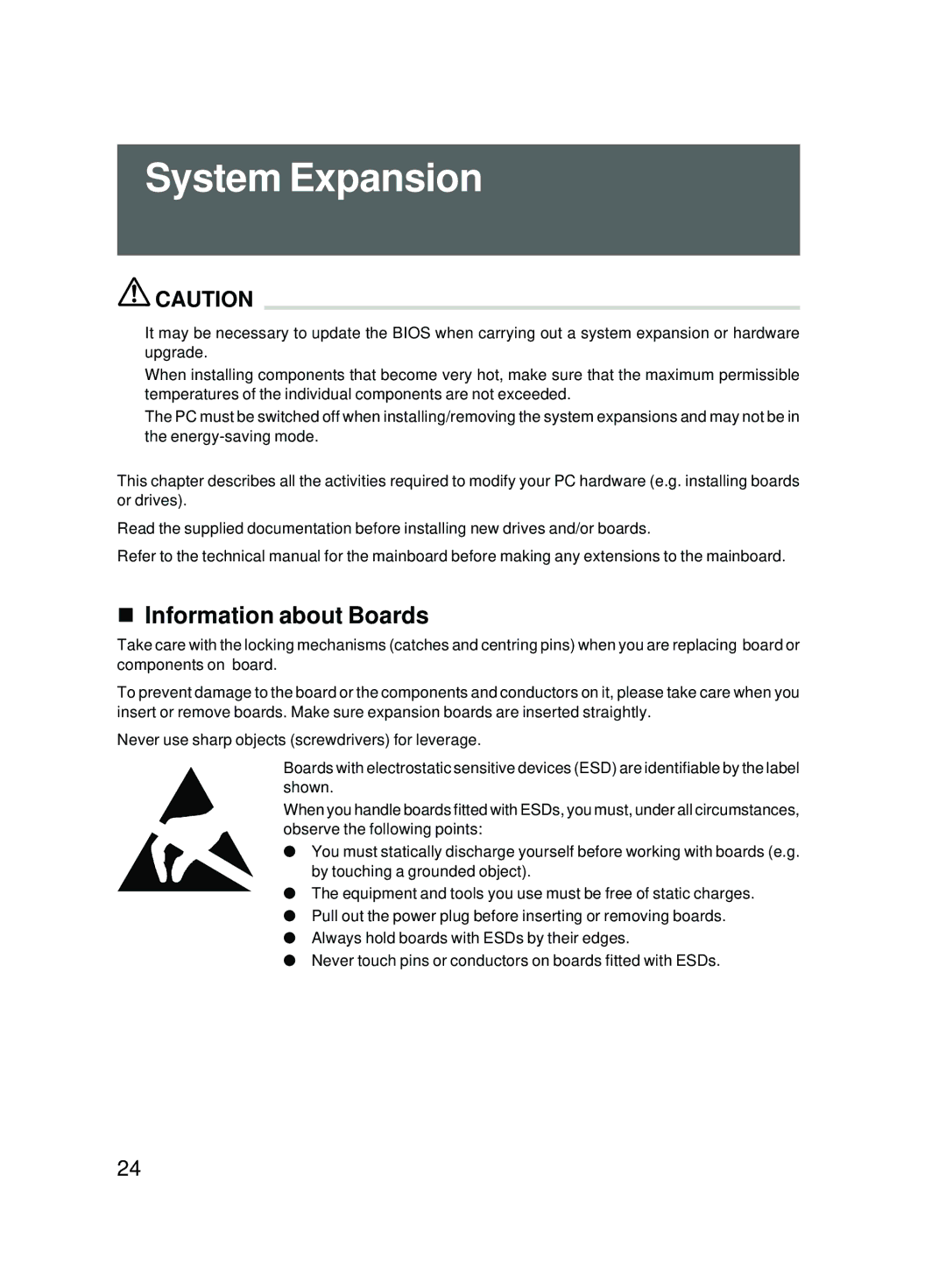 Fujitsu E623 user manual System Expansion, Information about Boards 