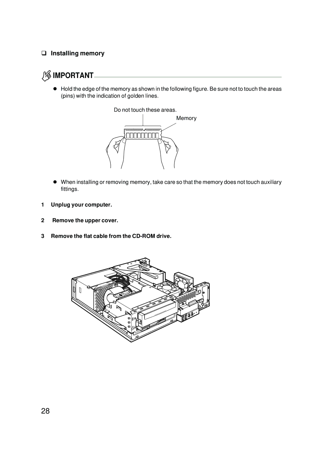 Fujitsu E623 user manual Installing memory 