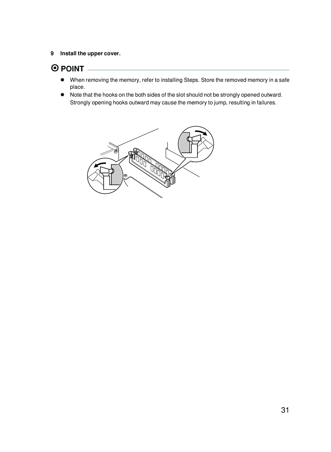 Fujitsu E623 user manual Install the upper cover 