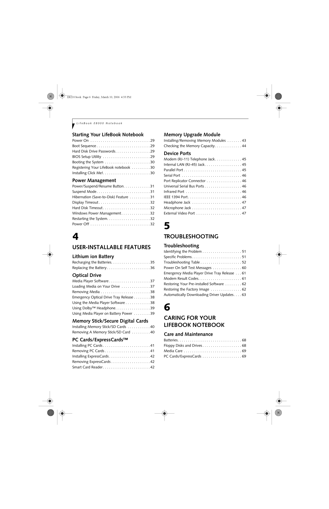 Fujitsu E8210 manual Troubleshooting 