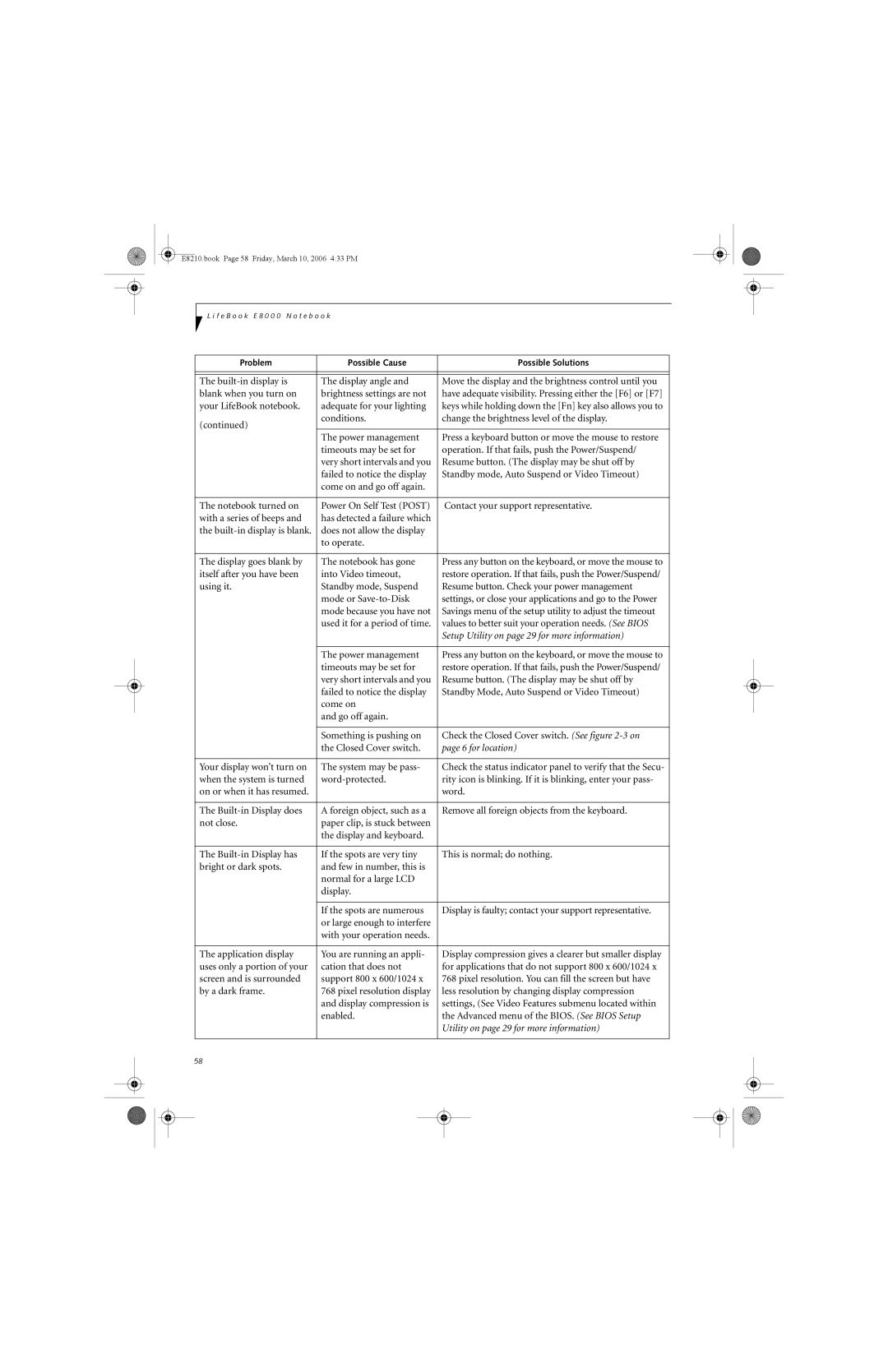 Fujitsu E8210 manual for location 