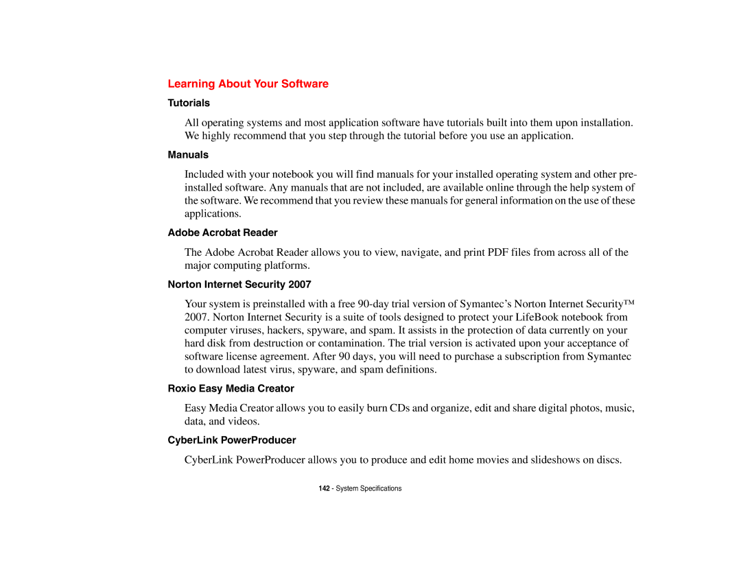 Fujitsu E8410 manual Learning About Your Software 