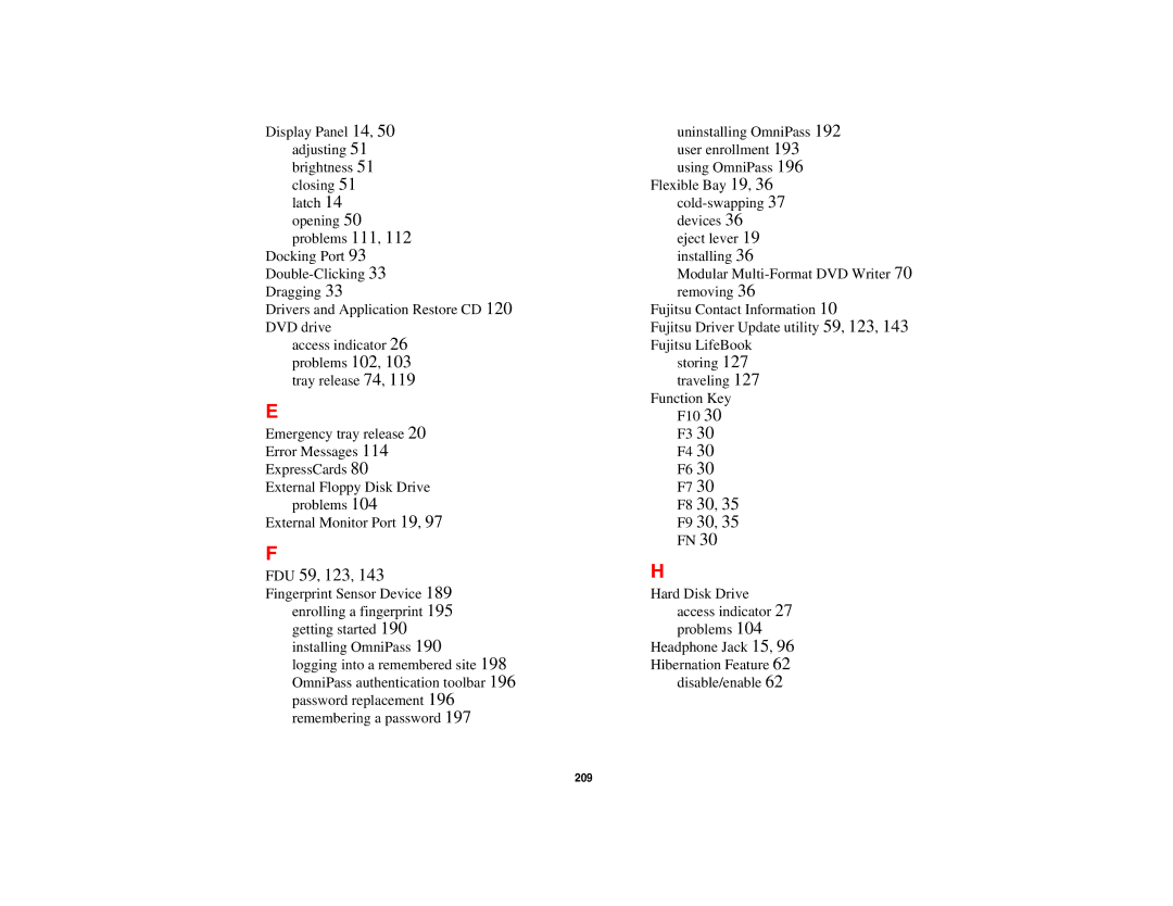 Fujitsu E8410 manual F8 30 