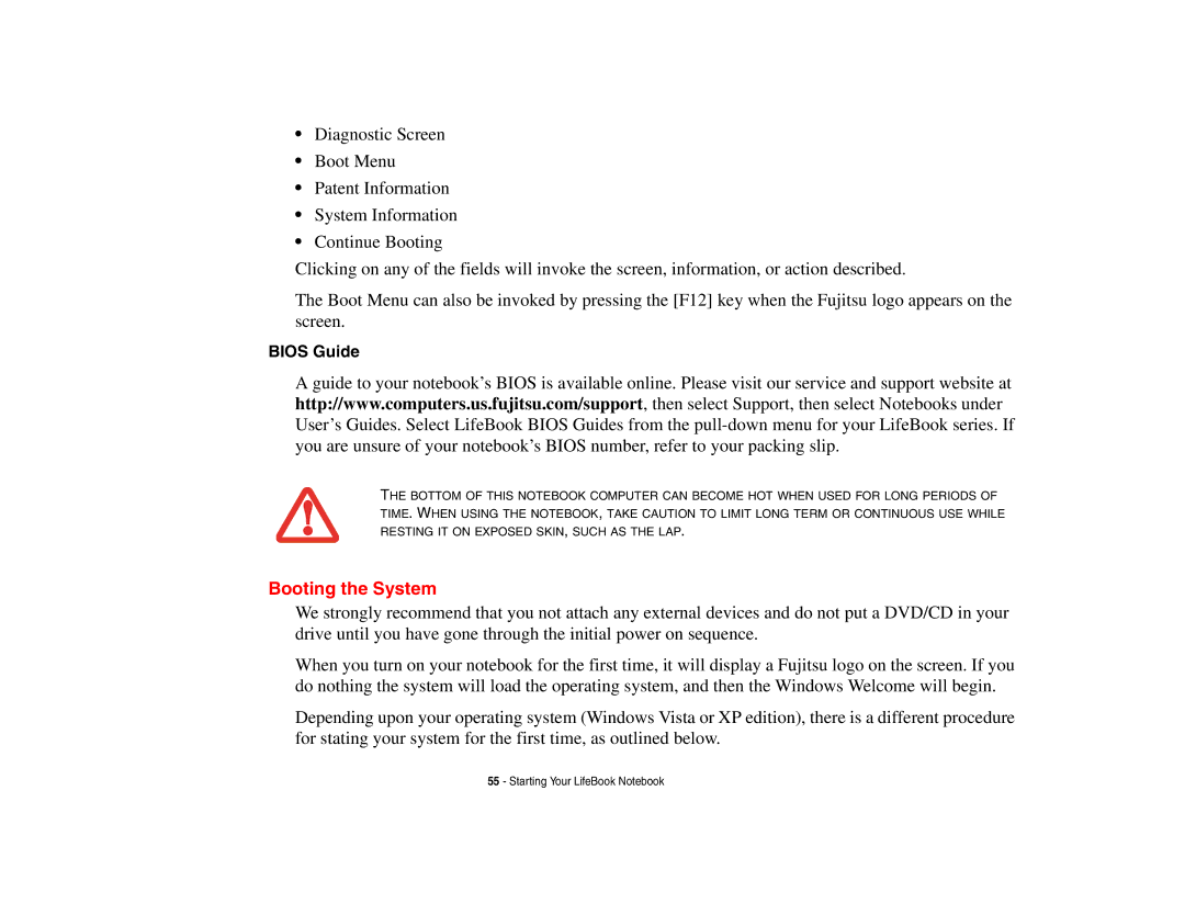 Fujitsu E8410 manual Booting the System, Bios Guide 