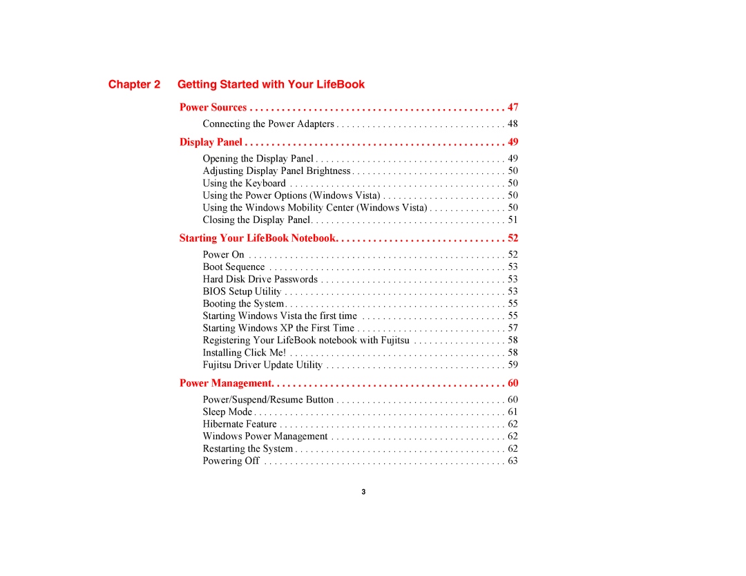 Fujitsu E8420 manual Getting Started with Your LifeBook, Display Panel 