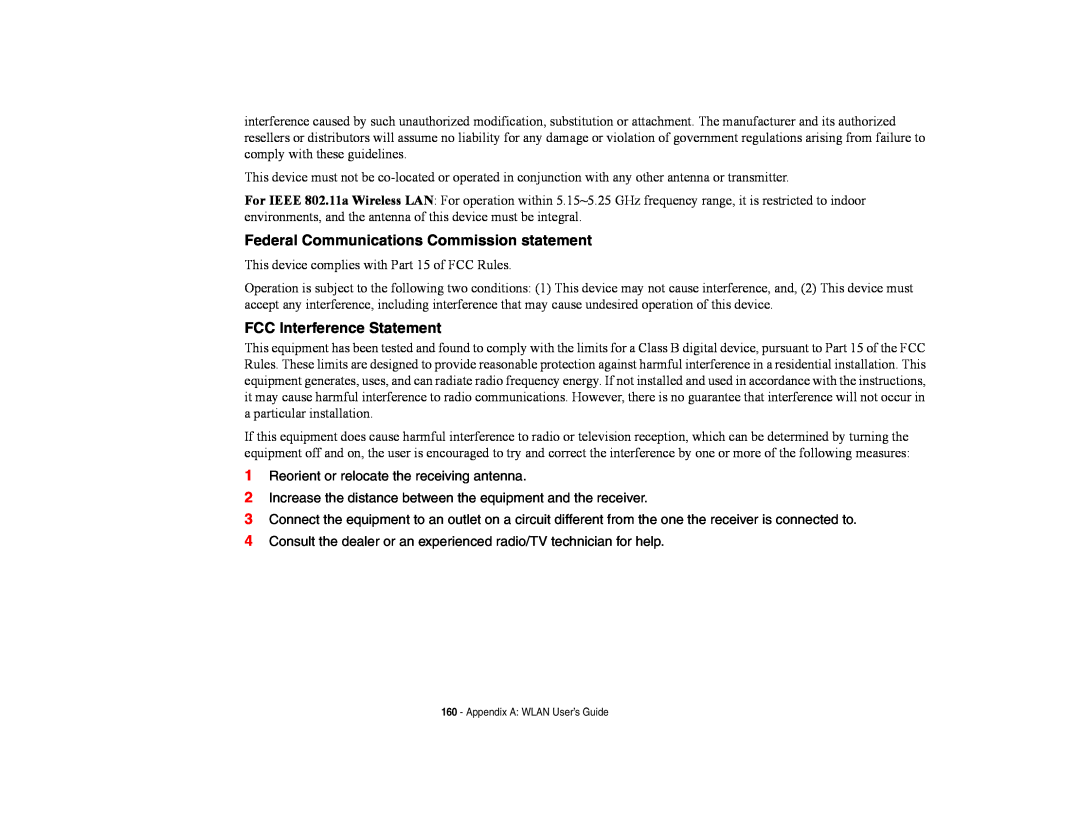 Fujitsu E8420 manual Federal Communications Commission statement, FCC Interference Statement 