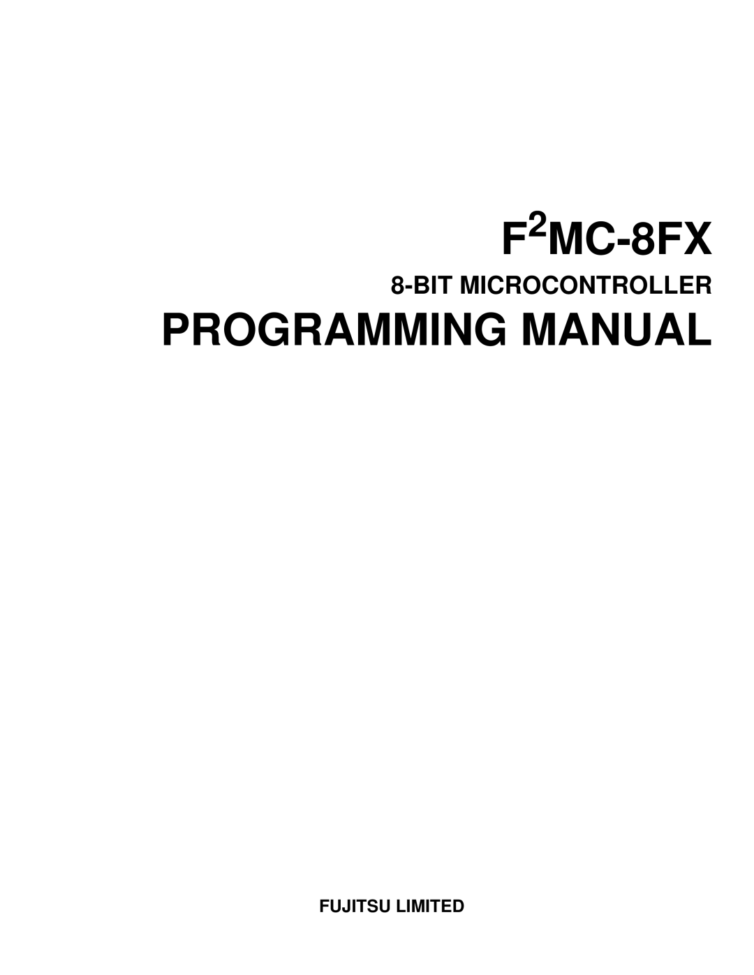 Fujitsu F2MC-8FX manual Fujitsu Limited 