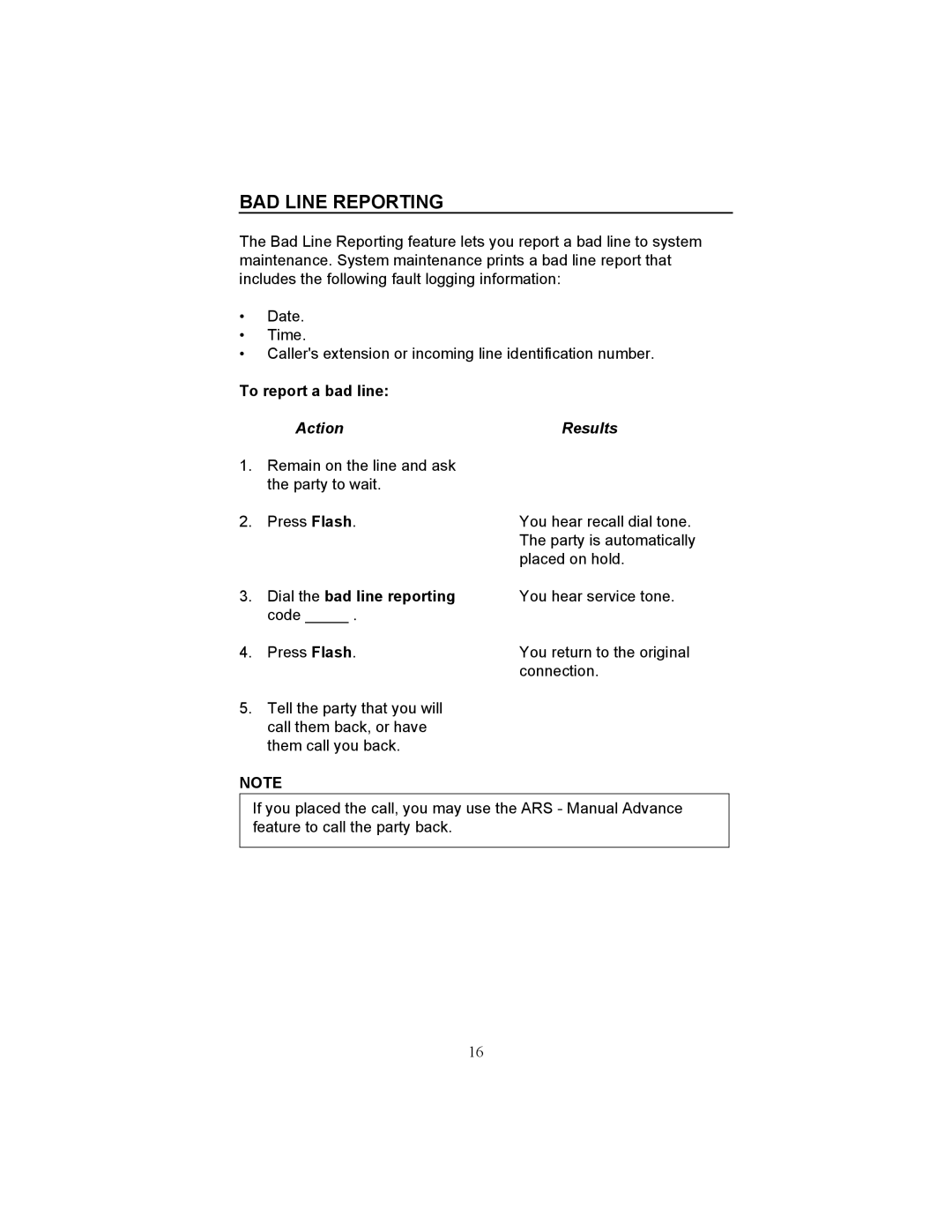 Fujitsu F9600 F9600c manual BAD Line Reporting, To report a bad line, Dial the bad line reporting 