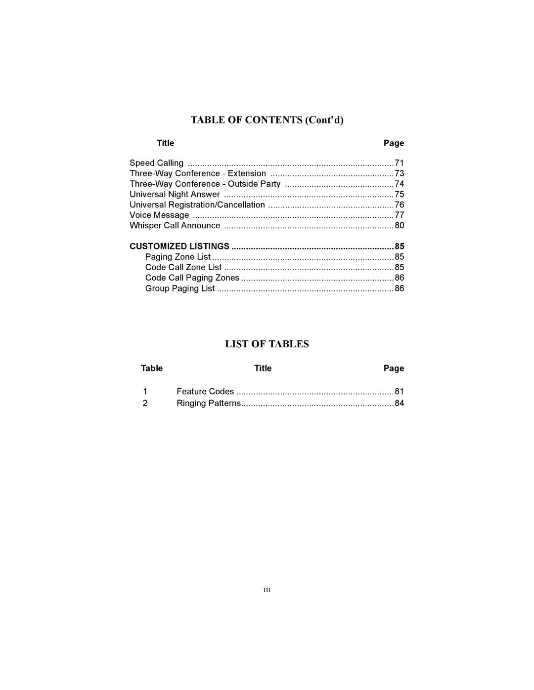 Fujitsu F9600 F9600c manual List of Tables 