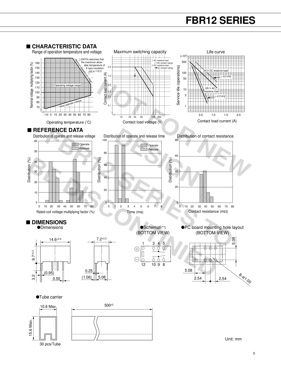 Fujitsu FBR12 manual Characteristic Data, Reference Data, Dimensions 