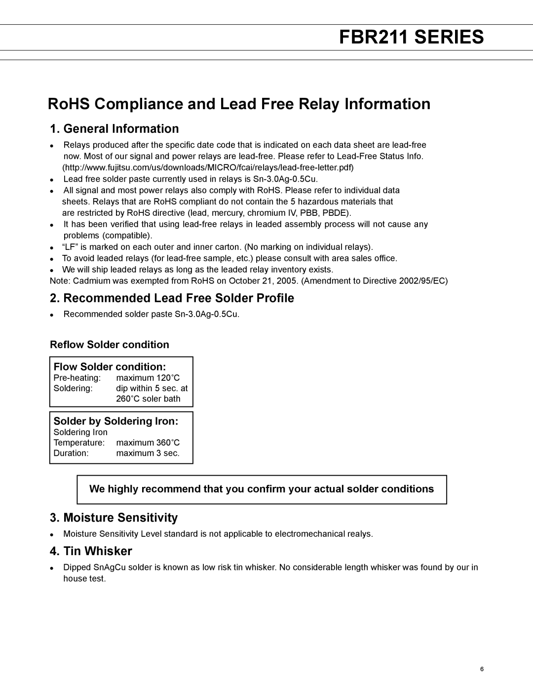 Fujitsu FBR211 manual Reflow Solder condition Flow Solder condition, Solder by Soldering Iron 