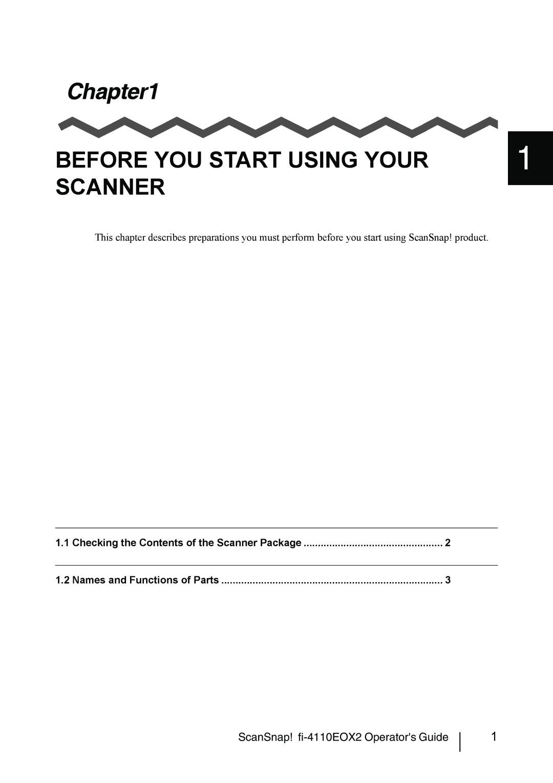 Fujitsu fi-4110EOX2 manual Before YOU Start Using Your Scanner 