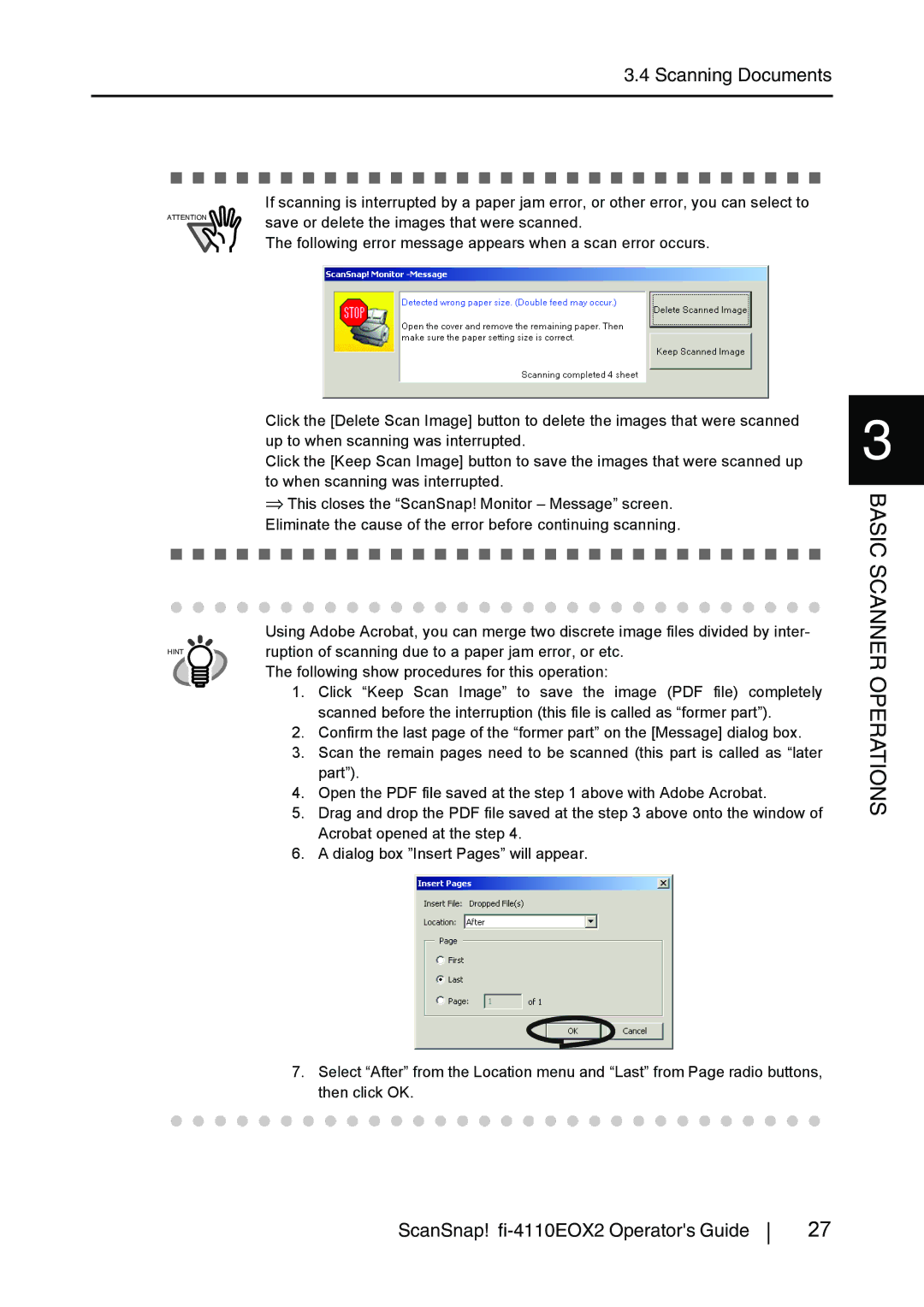 Fujitsu fi-4110EOX2 manual Scanning Documents 