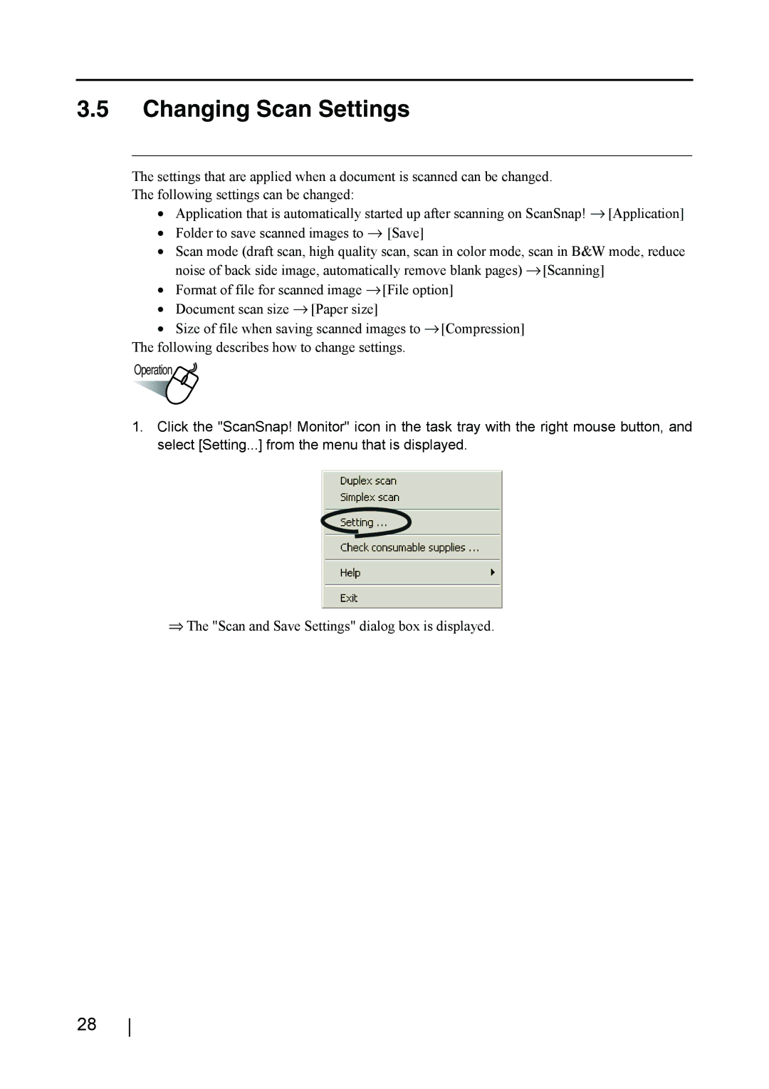 Fujitsu fi-4110EOX2 manual Changing Scan Settings 