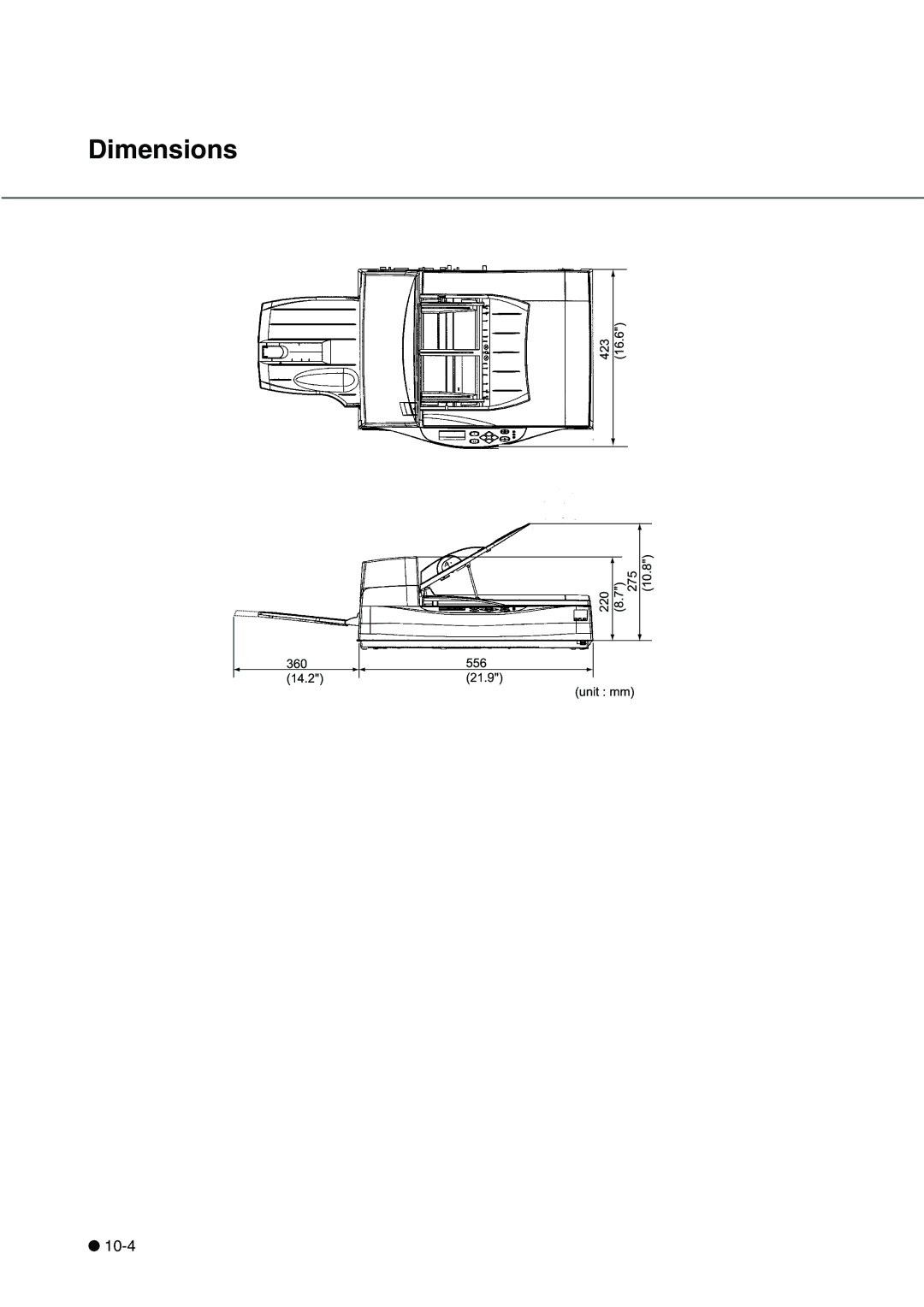 Fujitsu fi-4340C manual 21.9, Dimensions 