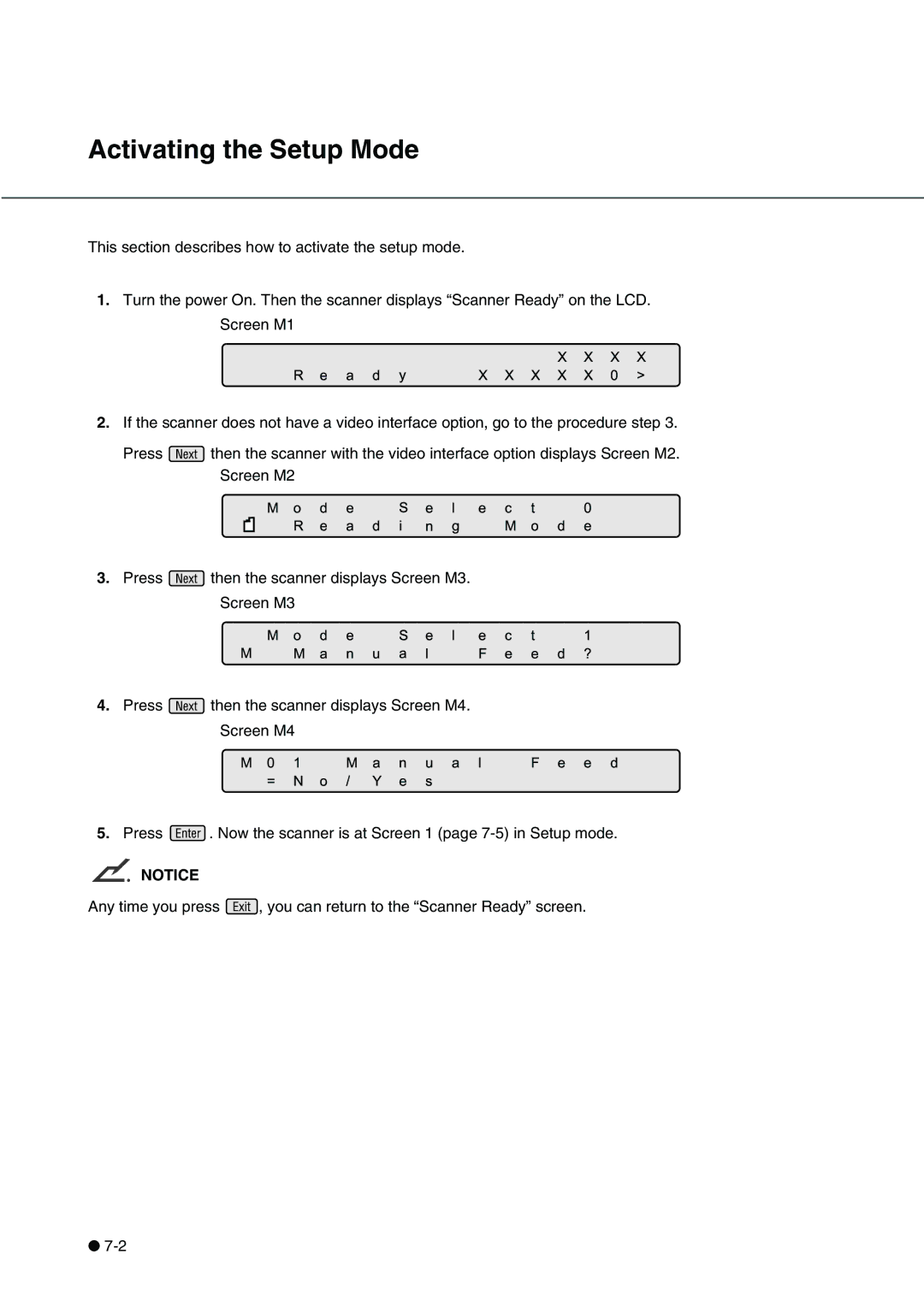 Fujitsu fi-4340C manual XX0XX, Activating the Setup Mode 