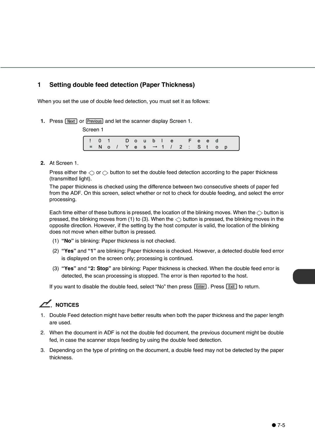 Fujitsu fi-4340C manual L1 /e, Setting double feed detection Paper Thickness 