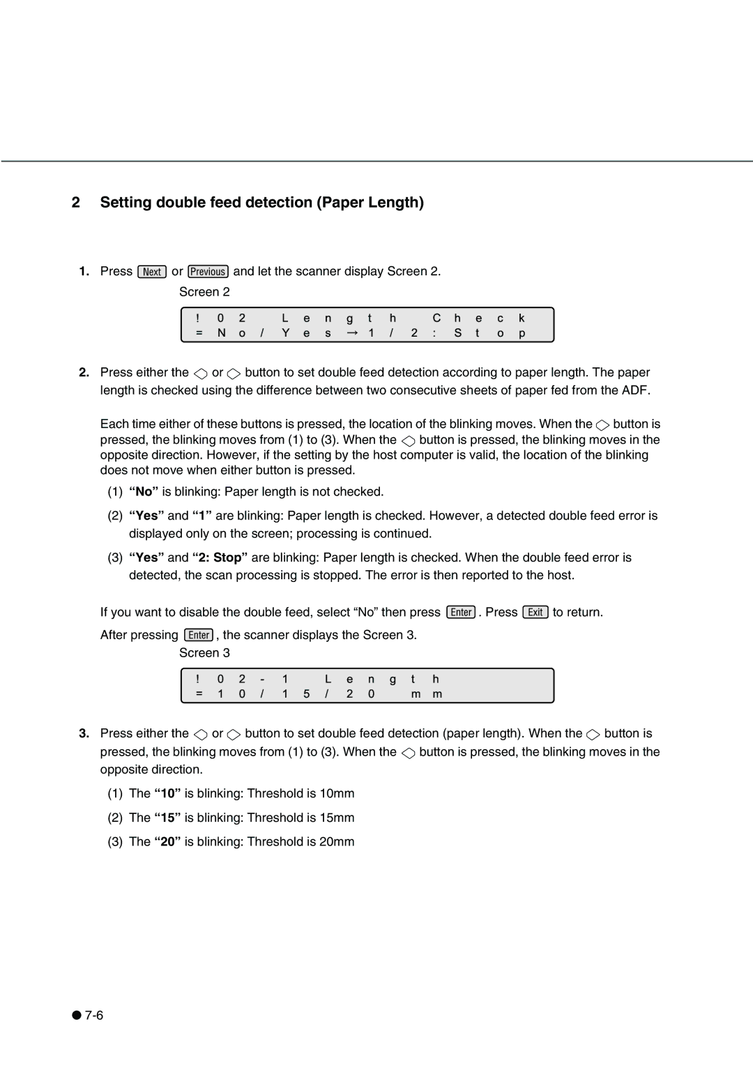 Fujitsu fi-4340C manual T1 /h, Setting double feed detection Paper Length 