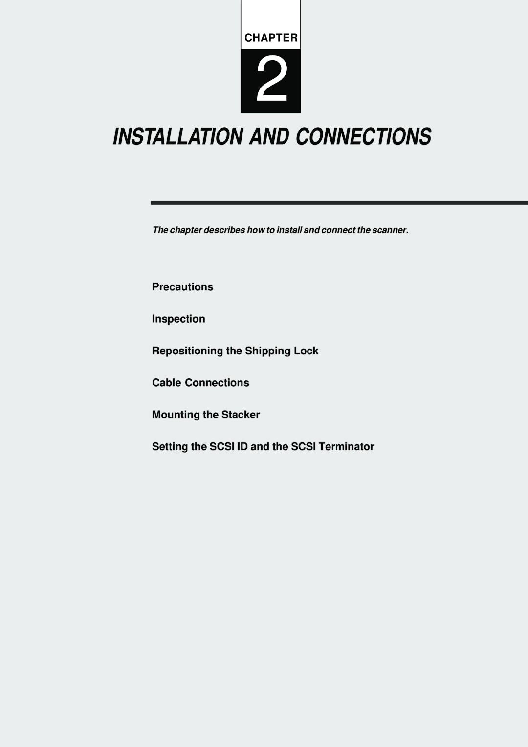 Fujitsu fi-4640S manual Installation and Connections 