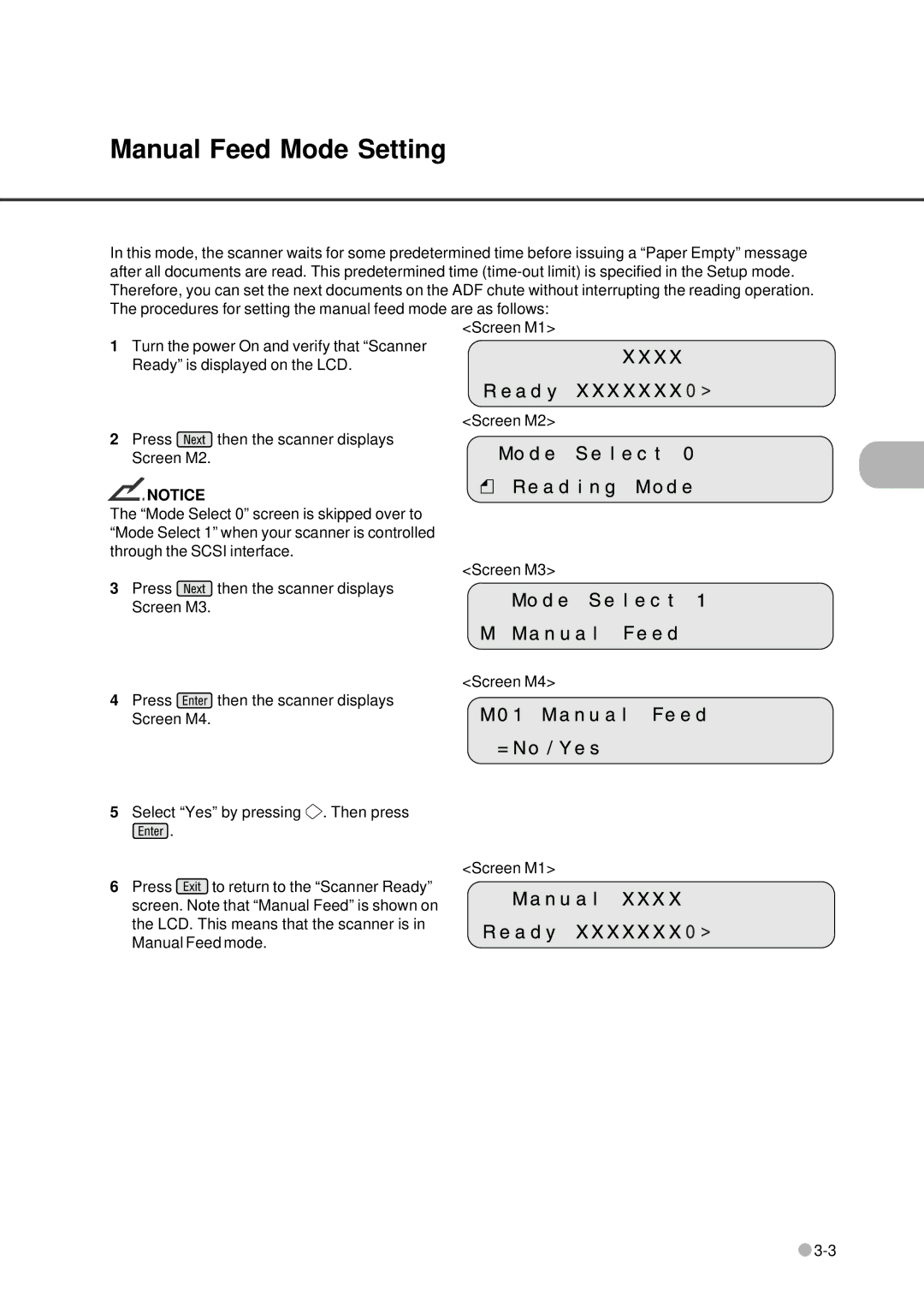 Fujitsu fi-4640S manual Manual Feed Mode Setting 