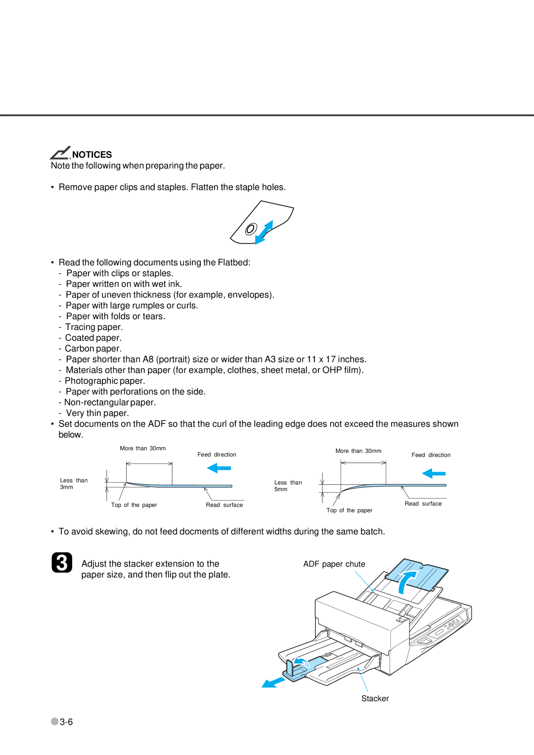 Fujitsu fi-4640S manual Paper size, and then flip out the plate 