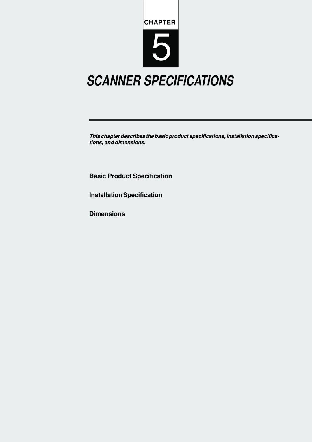 Fujitsu fi-4640S manual Scanner Specifications 