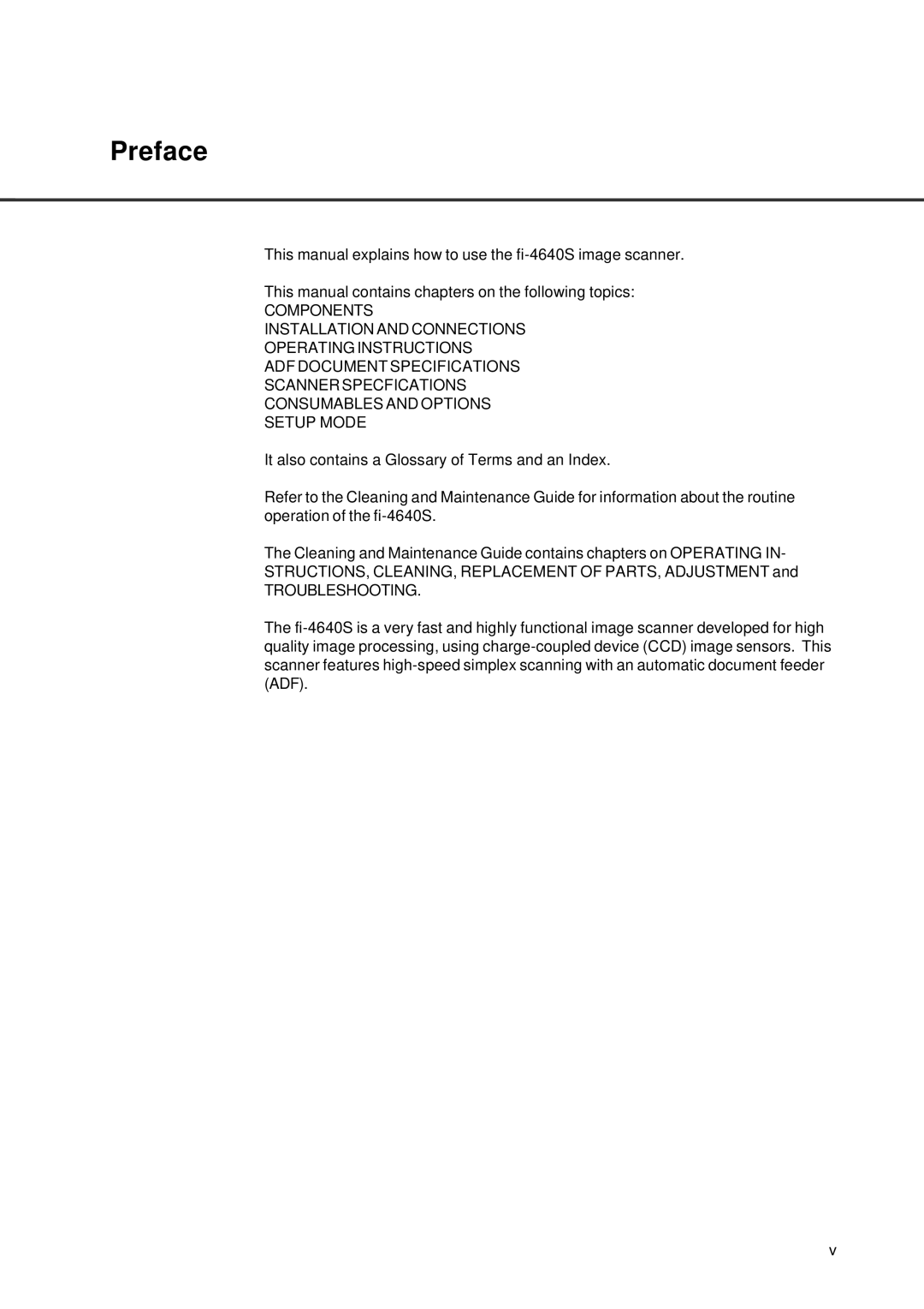 Fujitsu fi-4640S manual Preface, Troubleshooting 