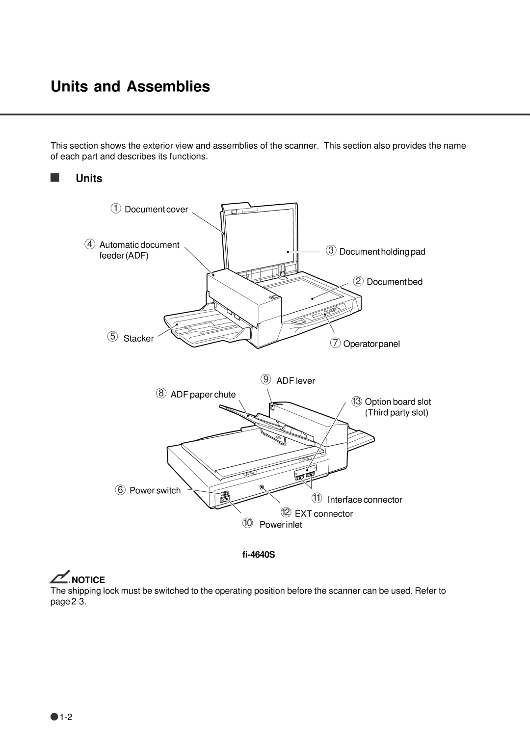 Fujitsu fi-4640S manual Units and Assemblies, Fi-4640S 