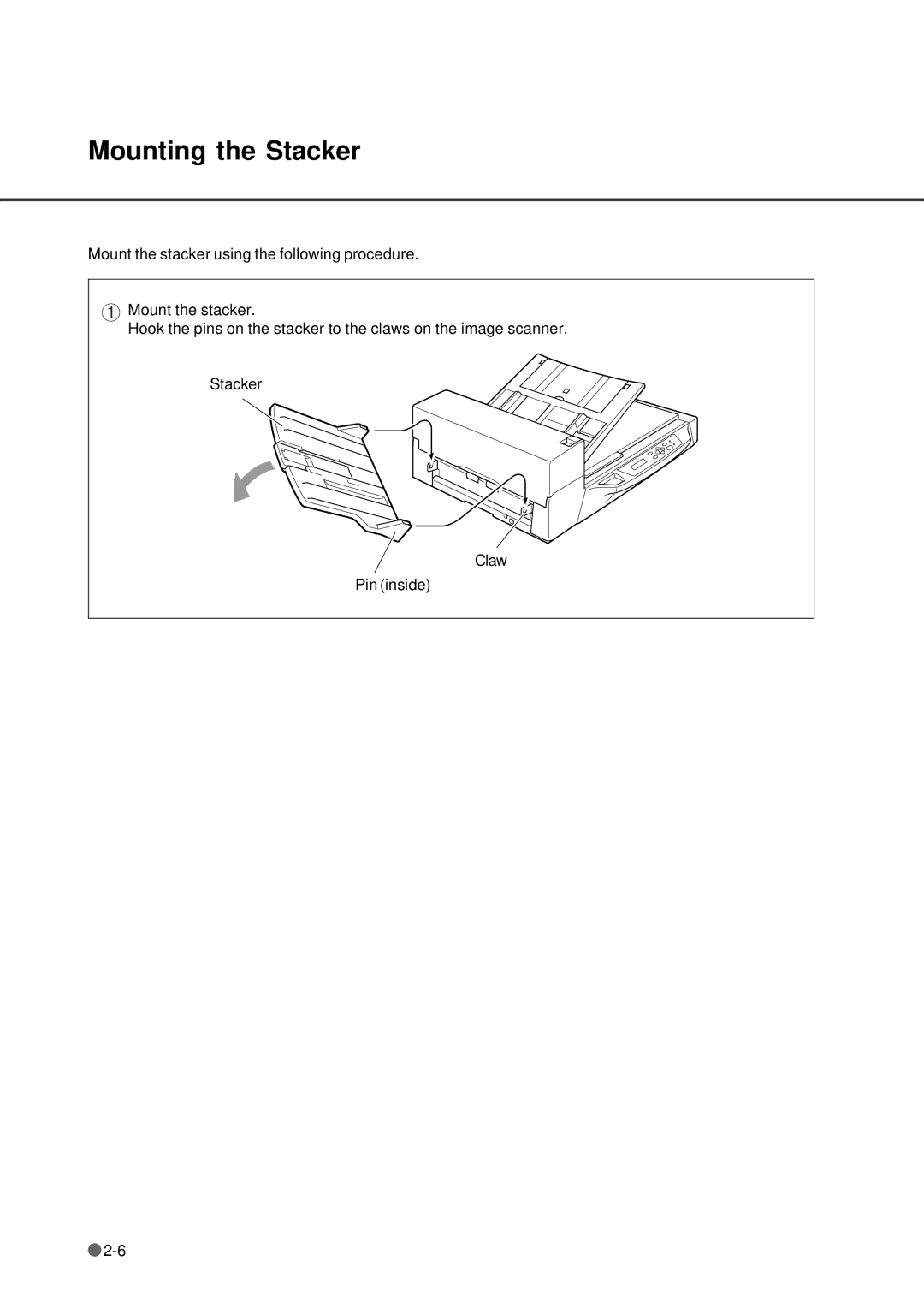 Fujitsu fi-4640S manual Mounting the Stacker 