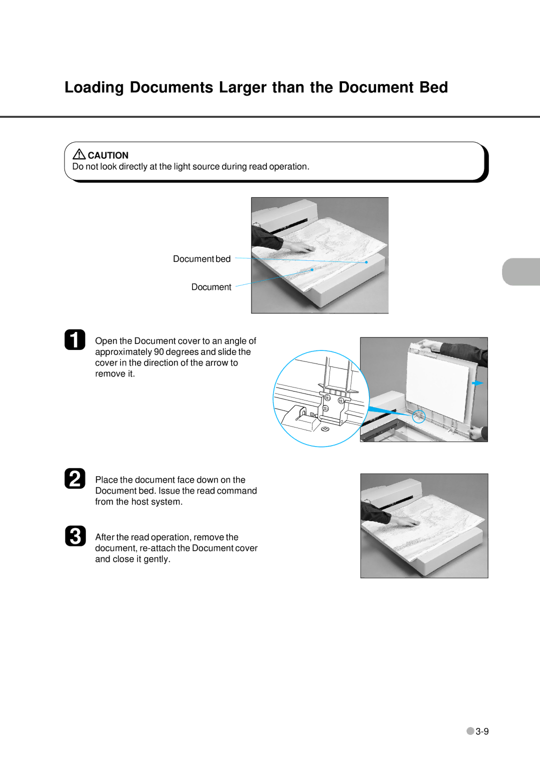 Fujitsu fi-4640S manual Loading Documents Larger than the Document Bed 