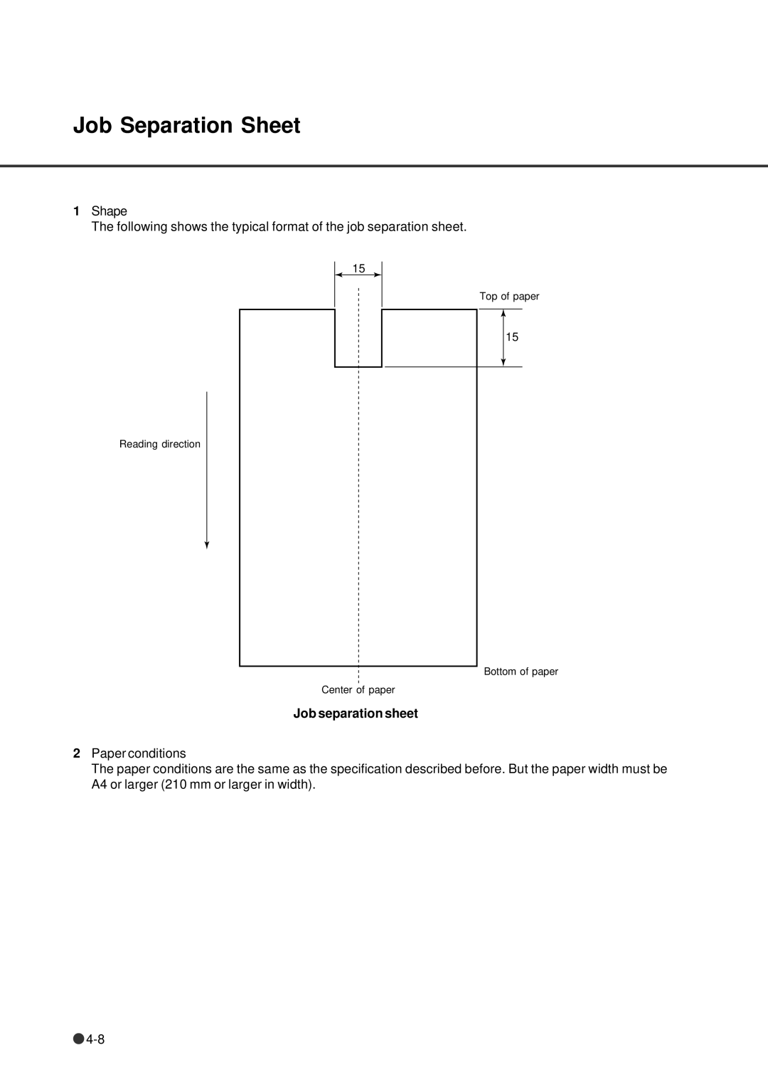 Fujitsu fi-4640S manual Job Separation Sheet, Job separation sheet 