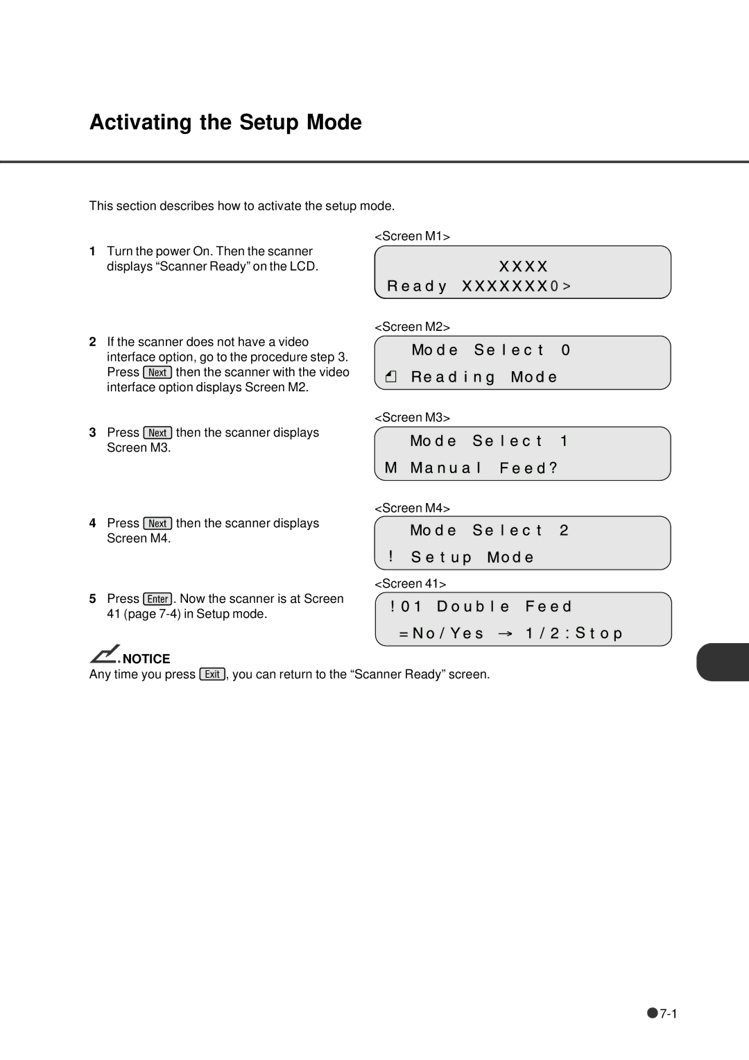 Fujitsu fi-4640S manual Activating the Setup Mode 