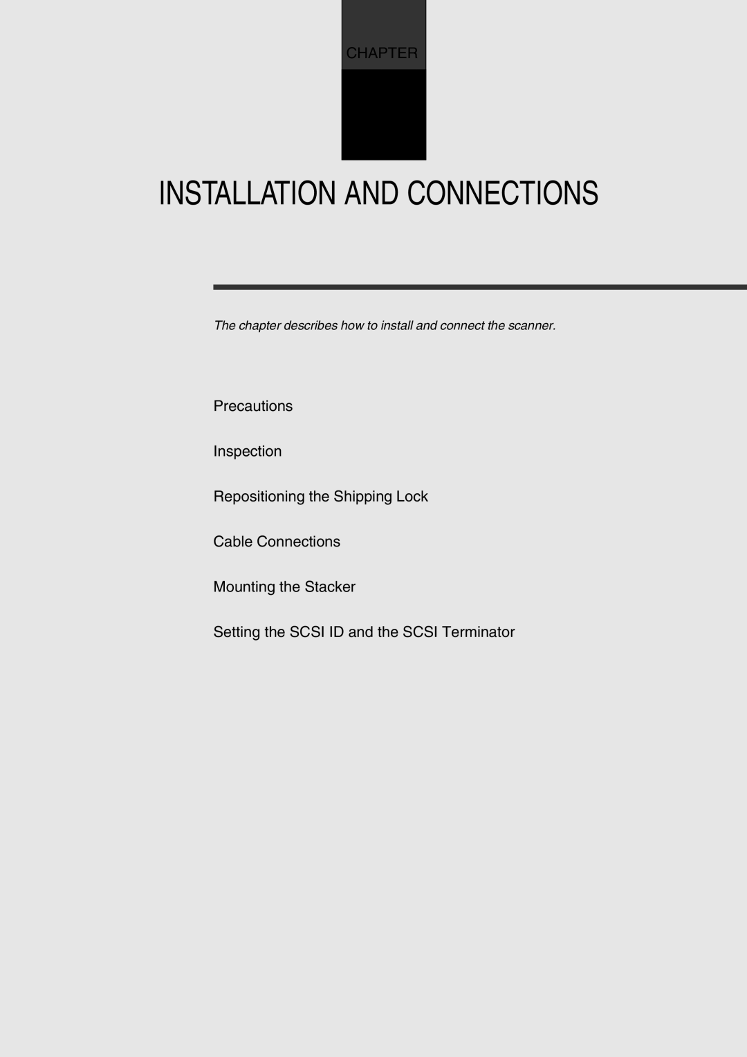 Fujitsu fi-4750L manual Installation and Connections 