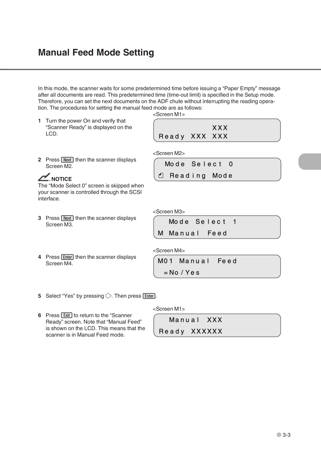 Fujitsu fi-4750L manual Manual Feed Mode Setting 