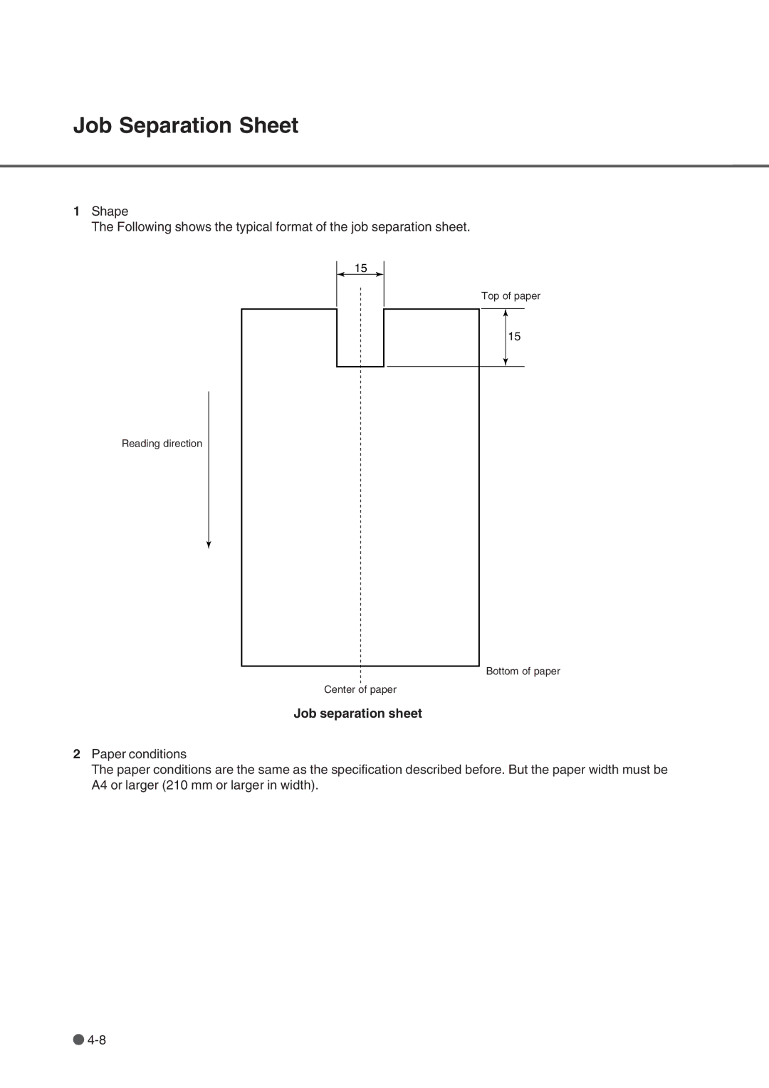 Fujitsu fi-4750L manual Job Separation Sheet, Job separation sheet 