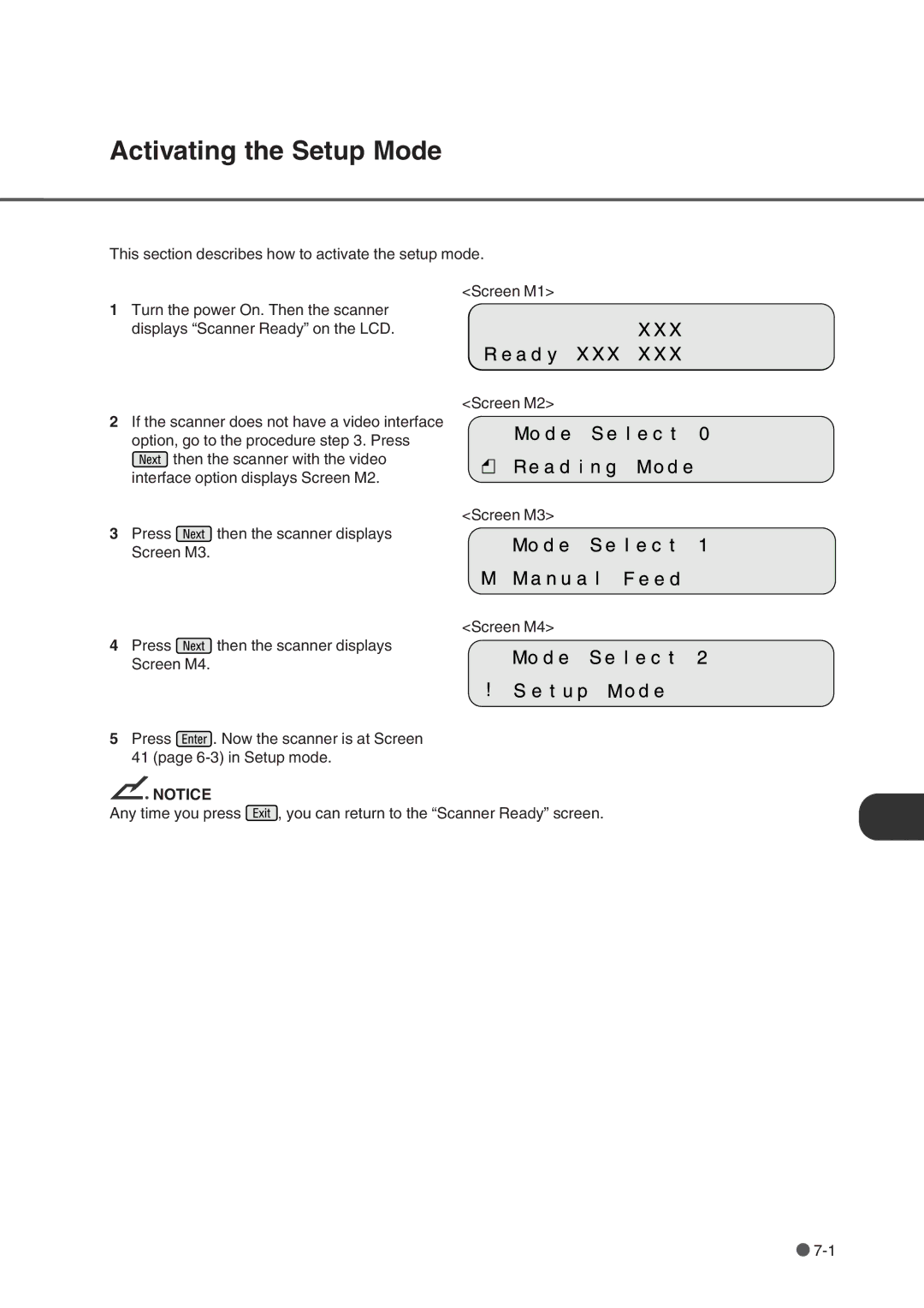 Fujitsu fi-4750L manual Activating the Setup Mode 