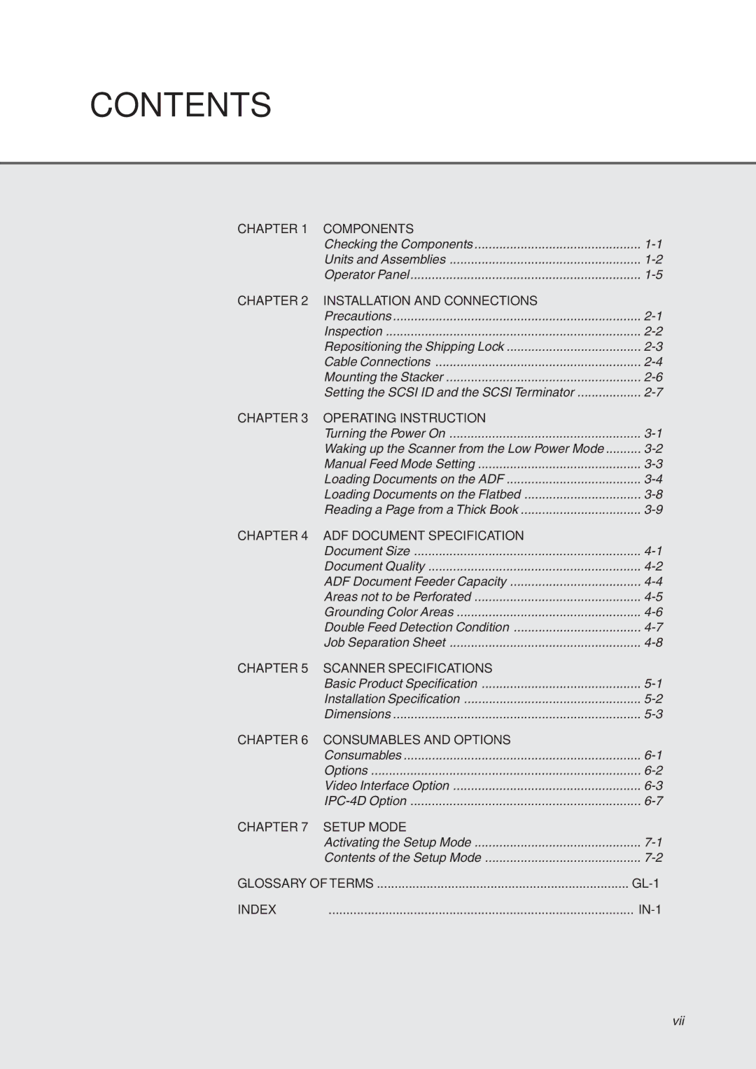 Fujitsu fi-4750L manual Contents 